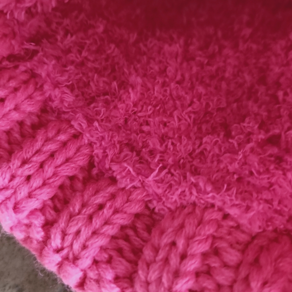 NWOT C.C. kids pink knit hat with pom pom top - Picture 2 of 6